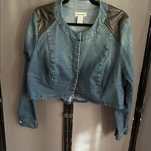 Jessica London Denim Jacket with Black Accents